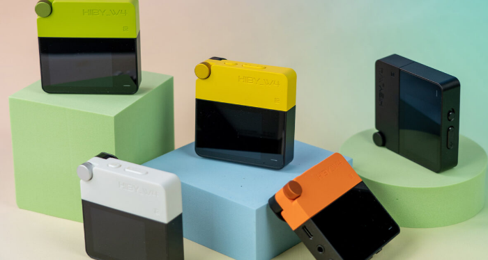 HiBy Music、ポータブルDAC「W4」を4月10日発売。グリッチデザイン採用の小型モデル